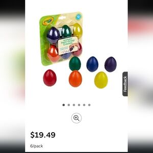Crayola Egg-Shaped Palm-Grasp Crayons - Red, Orange, Yellow, Green, Blue, Purple